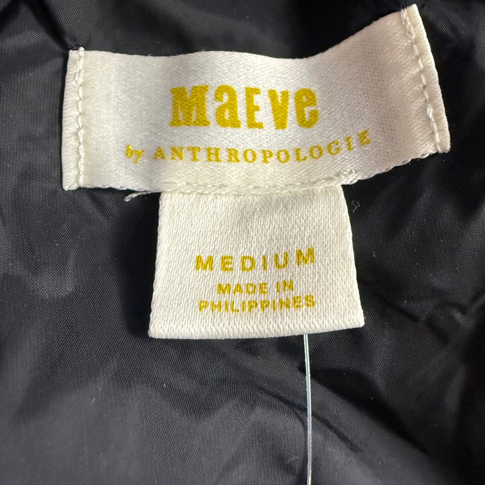 NWT Maeve Anthropologie Navy Blue Textured Hooded Anorak Softshell Jacket Medium - Picture 8 of 13